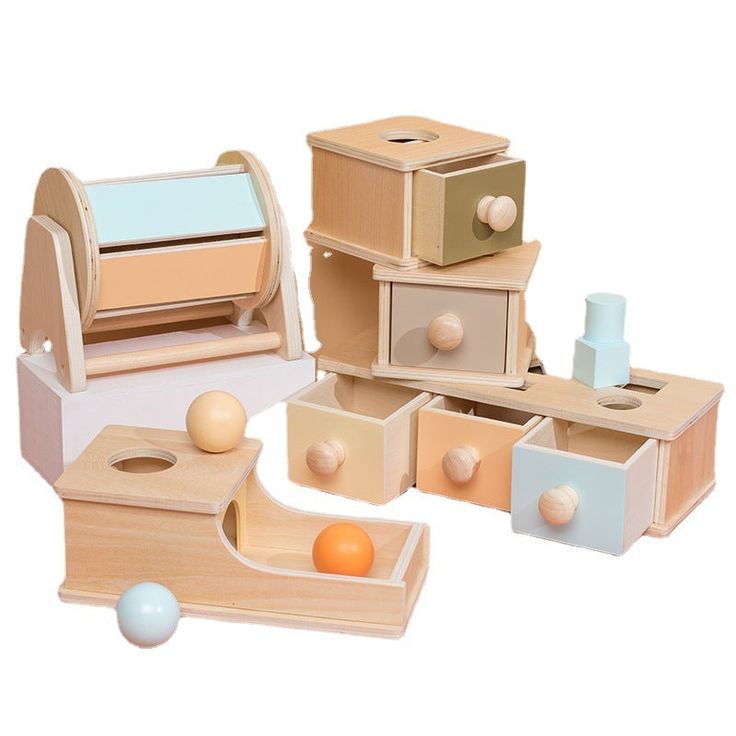 Wooden Montessori Ball Drawer & Target Box…